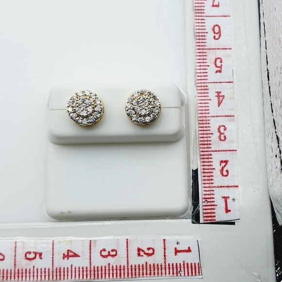 "14K Gold Plated Cubic Zircon Earrings, EVBRS409 - Picture 9 of 9